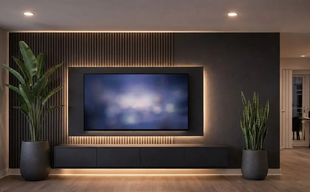 custom tv installation and prebuilt wall